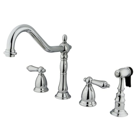 Kingston Brass KS1791ALBS Widespread Kitchen Faucet, Polished Chrome KS1791ALBS